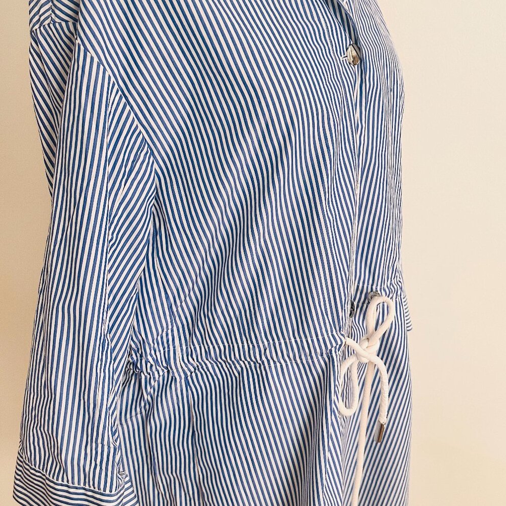 Lafayette 148 Blue White Old Money Crisp Shirt Dress M - Picture 3 of 8